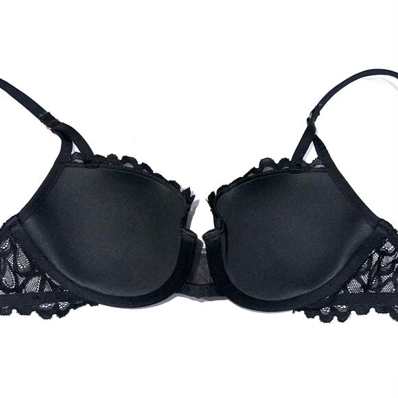 Savage x Fenty Black Lace Not Sorry Lightly Lined Balconette Bra Size 32C - Picture 12 of 15